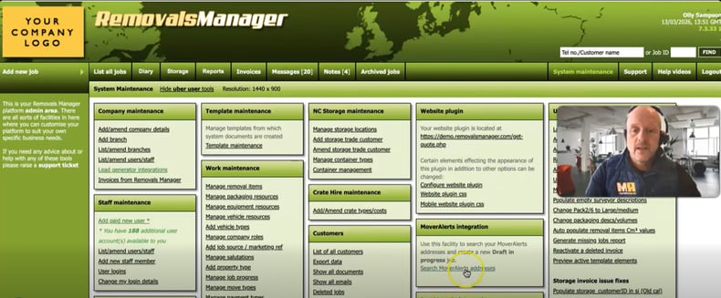 Removals Manager Integration